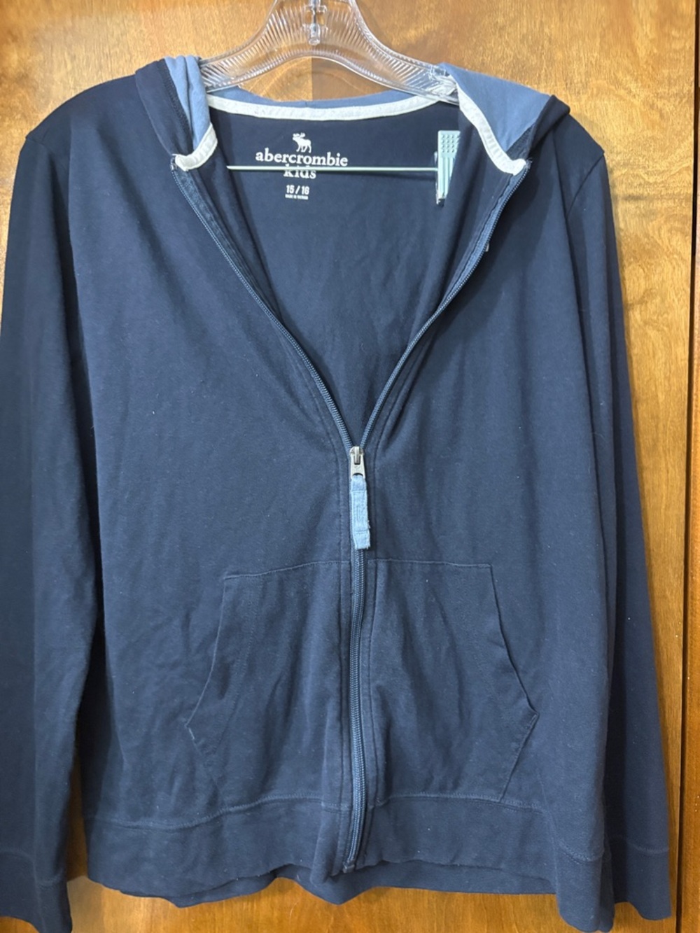 Abercrombie Kida Navy Zip-Up Jacket 15/16